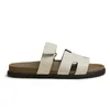 Designer h chypre sandalo pantofole classiche spiaggia sandali piatti sandali lussuosi flip in pelle estate infragenti naturale epsom vera pelle m4827034