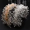 Copricapo di lusso fatti a mano flessibili Strass Cristalli Perle Tiara nuziale Corona nuziale Accessori per capelli da donna Gioielli