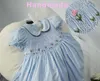 Girl's Dresses Little Girls Vintage Smocked Dresses Ball Gown Summer Girls Short Sleeve Embroidery Smock Dress For Party Birthday Vestidos