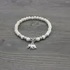 Charmarmband Bijoux elefant armband Vit naturstenarmband för kvinnor Pulseiras Femininas Boho smyckespresent