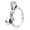 Band Rings New 925 Sterling Silver Popular Ring Domed 18K Gold Heart Snowflake Knotted Heart Symbol Of Love Pearl Ring For Women Jewelry G230327
