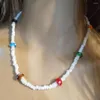 Tour de cou Designer Original coloré glaçure champignon riz perle collier 2023 mode à la main perlé bijoux A pour les filles