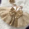 Robes de fille 1-5Y bébé enfants robe de princesse pour les filles robe de mariée fantaisie sans manches paillettes fête anniversaire robe de baptême Pageant robe de bébé