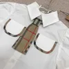 23SS T Shirt Sip Suit مجموعات مصممة تنورة جولة رقبة قطنية نقية ارتداء قميص طية صدر الازدحام مع قمصان ربطة عنق مرقو