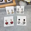 2022 nouveaux diamants incrustés acrylique perle boucles d'oreilles Simple tempérament femme S925 argent aiguille boucles d'oreilles boucles d'oreilles en gros