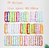 Decorative Flowers Wreaths 50 100pcs Tropic Hawaiian Leis Garland Artificial Flower Necklace Birthday B Party Hawaii Beach Decoration Supplies 230327