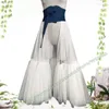 Skirts Summer Female Fashion Gothic Denim Mesh Stitching High-waist Wedding Evening Party Fluffy Tutu Wrap Long Maxi For Womens
