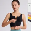 Traje de yoga Chaleco deportivo Absorción de las mujeres Uso externo Cinturón fijo Sujetador Ropa interior Cremallera frontal Fitness