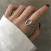 Band Rings S925 Sterling Silver Rings for Women Fashion Simplicity Resizable Geometry Multilayer Party Ring Smycken Tillbehör Partihandel G230327