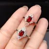 Anelli a cluster Kjjeaxcmy Fine Jewelry 925 Sterling Silver Intarson Natural Garnet Garned Girl's Support Test di Girl's Support