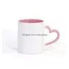 Blancs de sublimation lave-vaisselle tasses à café en céramique blanche 11 oz blanc classique tasse à boire tasse avec coeur Han Dhcqt