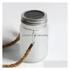 Sublimation Blanks Solar Powered Blank Mason Jars Lanterns Outdoor Waterproof Firefly Lights With Hangers For Regar Mou Dhsj5