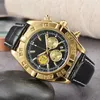 Fashion Business Chronograph Dial Panda Eye en acier inoxydable Watch Band Mens Quartz Wrist Watchs 1884 BB010