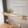 Chandeliers MiFuny Chandelier Wooden Long Bar Shaped Simple Premium Led Lamp Living Room Dining Bookstore Restaurant Ceiling Light
