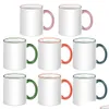 Sublimation Blanks 11 Oz Ceramic Coffee Mug Porcelain Blank White Mugs Packed For Tea Milk Latte Cocoa Drop De Dh8Ke