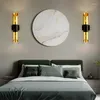Vägglampor guld svart järnlampa modernt sovrum sovrum leder sconce badrum ljusarmaturer lampor för hemma vardagsrum dekor