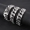 20mm Rétro Hommes Femmes Gourmette Chaîne Cubaine Collier Punk Vintage Hiphop Argent Lourd En Acier Inoxydable Noir Crâne Biker Lien Collier Bijoux