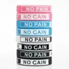 Charm Bracelets 2pcs/Lot No Pain Gain Fitness Silicone Wristbands Gym Sport Band For Men & Women