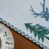 Bordslöpare julgran vinter semester älg matduk placemat år hem kök rustika dekorationer 230327