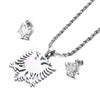 Pendentif Colliers Albanie Eagle Boucles d'oreilles Ensembles Bijoux en acier inoxydable Ethnique Femmes Fille