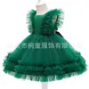 Kız Elbiseler Tatlı Bebek Kız Beading Tutu Elbise Toddler Ruffles Prenses 1. Doğum Giyim Çocuk Moda Yaz Vestido