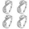 Anéis de casamento Ansiedade para mulheres Cruz Fidget Minchas giram livremente jóias de girador espiral anti -estresse