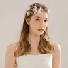 ヘッドピースパール女性のためのヘアフープリボン付きフローラルヘッドウェアバンケットウェディングドレススカート