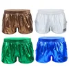 Mäns shorts Mens Shiny Metallic Boxer Shorts Low Rise Stage Performance Rave Clubwear Costume Mannes Shorts Trunks Underpants Bottoms 230327