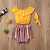 Roupas Conjuntos de roupas Baby Summer 1-6t 3pcs Toddler Kid Girl Rous