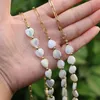 Łańcuchy modne białe serce naturalne matkę perełki z perełek perełek naszyjnik dla kobiety mop uroks biżuteria
