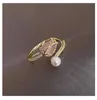 Band Ringe 2022 Koreanische Neue Tulpe Blume Perle Ring Mode Temperament Vielseitig Offenen Ring Elegante frauen Schmuck G230327