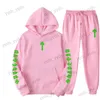 Tracksuits masculinos 2023 novas letras trapstar impressas homens e mulheres conjunto de esportes casuais com capuz moda cápsula conjunto t230327