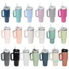 H2.0 40oz Water Bottles Stainless Steel Cups With Silicone Handle Lid Straw Big Capacity Travel Car Mugs Outdoor Vacuum Insulated Drinking Tumblers tt0317 41