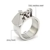 Кольца кольца для свадебной вечеринки Ring Rings Серебряный цвет знаменитые ювелирные изделия для женщин биджо -пара из нержавеющей стали Anillos Bague Femme G230327