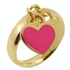 Band Rings Fashion Luxury Famous Brand Lover's Rings Stainless Steel New Female Double Peach Heart Tag Ring For Women Girls Fine Jewelry G230327