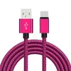 Câble en nylon tressé 1m 3ft 2m 6ft 3m 10ft Type C Câbles de charge de données Micro Usb pour téléphone portable intelligent Samsung