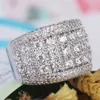 Band Rings Pure 925 Sterling Silver Sparkling Wide Rings for Women Girls AAA CZ Crystal Wedding Engagement with Stamp Jewelry Summer Sale Z0327