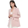 Abiti da donna Blazer Giacca blazer da donna autunno e primavera casual cappotto decorativo tasca doppiopetto tinta unita 230327