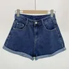 Shorts femininos 2023 Summer mulheres jeans vintage básico simples simples all-match alta cintura lazer fadies streetwear