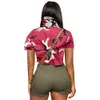 Designer Camo Jassen Zomer Vrouwen Korte Mouw Camouflage Top Jas High Street Overjas Mode Bovenkleding met Zakken Streetwear Bulk Groothandel Kleding 9586