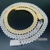 Hand Setting Necklace Silver 925 d Color Vvs Moissanite Diamond Miami Cuban Link Chain Hip Hop