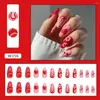 Faux Ongles 24pcs Manucure Press On Cartoon Faux Nials Long Amande French Glitter Noir Or