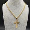 Long Jesus Cross Halsband för män smycken guldfärgkedja halsband smycken corrente maskulina