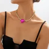 Strengen Snaren Ailodo Meerlaagse Tennisketting Grote Kristallen Hart Choker Ketting Voor Vrouwen Luxe Feest Bruiloft Ketting Mode-sieraden Cadeau 230325