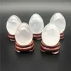 装飾的な置物卸売1PCナチュラルホワイトクォーツクリスタル卵形のミネラルロックチャクラヒーリング宝石クリスタル