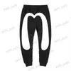 Мужские брюки. Случайные брюки мужская и женская мода Черно -белая сплайсированная вишневая вышива