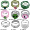 Wedding Rings groen roze kristal acryl email voor vrouwen punk hiphop vintage zilveren kleur gegraveerde letter hart metalen ring sieraden