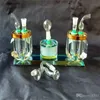 Narghilè Doppio vaso di cristallo Bong di vetro all'ingrosso Bruciatore a nafta Tubi d'acqua in vetro Rigs petroliferi