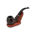 Smoking Pipes Smoking 5533 pipa entry-level in resina di legno di gomma con pot in metallo e stelo corto curvo simile al legno