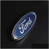 Insignias de automóviles para Ford Emblem 145X60Mm Logotipo trasero azul oscuro Insignia de enfoque Delantero / trasero Mondeo Transit Drop Delivery 2022 Móviles Motocicletas Dhqfj